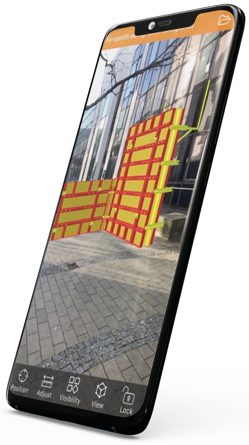 Mobil telefon med AR-Paschal app.